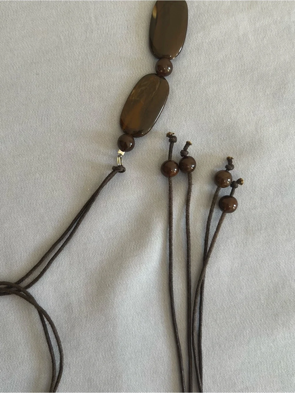 Adjustable Brown Beaded Waist Belt